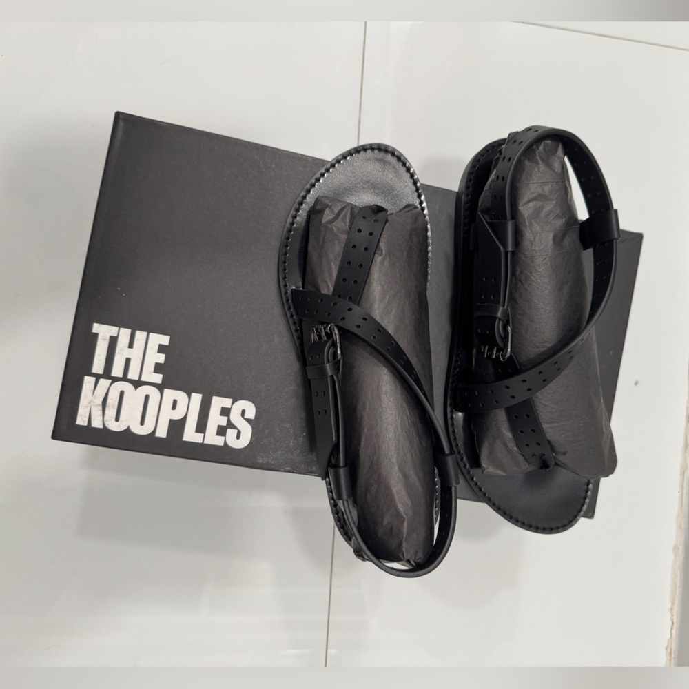 The Kooples Women’s Black Leather Sandals- New with box!